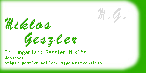 miklos geszler business card