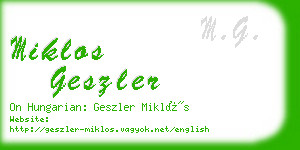 miklos geszler business card